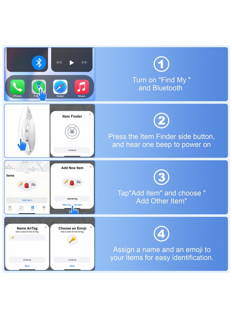 روكيو - علامات Air Tags-1 Pack Item Finder تعمل مع تطبيق Find My (iOS فقط) من Apple، علامات تعقب للمفاتيح والأمتعة وحقيبة الظهر، لون أبيض (غير مناسب لنظام Android) - Image 1
