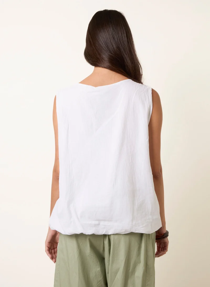 بلو فانيلا Puffball Flower Top