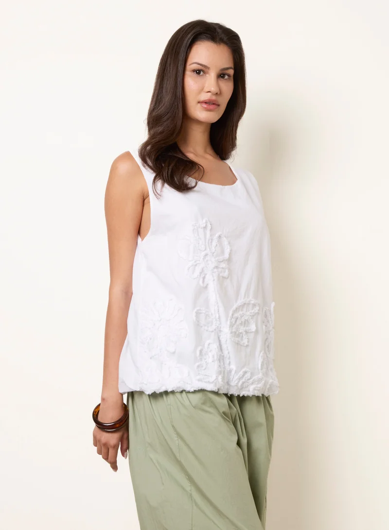 بلو فانيلا Puffball Flower Top