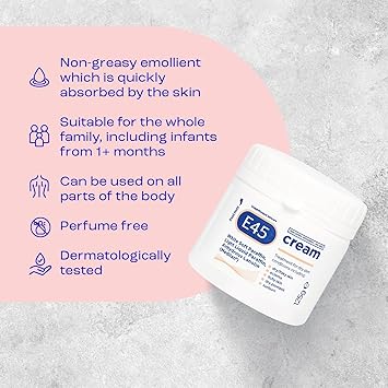 e45 E45 Cream 350 g E45 Cream for Dry Irritated Skin Moisturiser to Soothe Dry Sensitive Skin Dermatologically Tested Eczema Dermatitis Cream NonGreasy Body Face Hand Cream Clinically Proven - Image 5