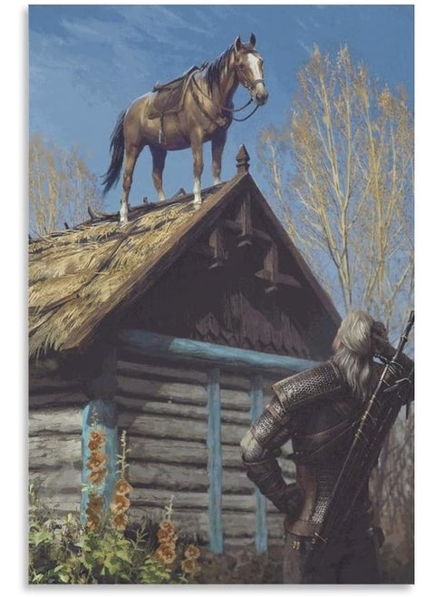 Xinyuelong The Witcher 3 Wild Hunt Poster Canvas Wall Art Painting Posters Decoration Room Decor Unframe 12X18Inch(30X45Cm)