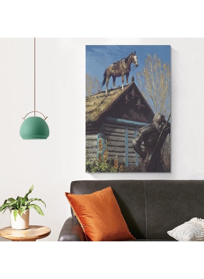 Home Trove - Xinyuelong The Witcher 3 Wild Hunt Poster Canvas Wall Art Painting Posters Decoration Room Decor Unframe 12X18Inch(30X45Cm) - Image 1