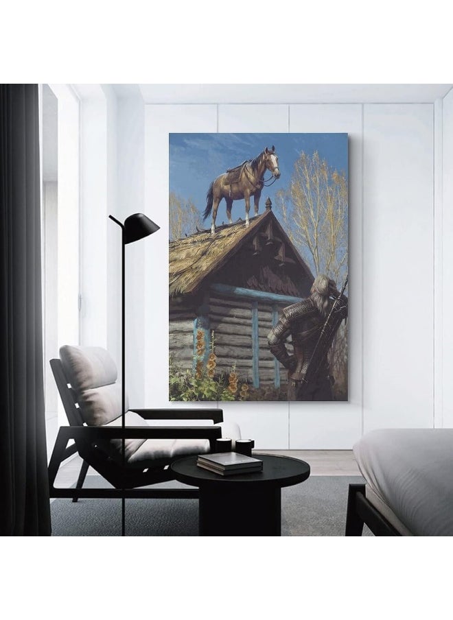 Home Trove - Xinyuelong The Witcher 3 Wild Hunt Poster Canvas Wall Art Painting Posters Decoration Room Decor Unframe 12X18Inch(30X45Cm) - Image 1