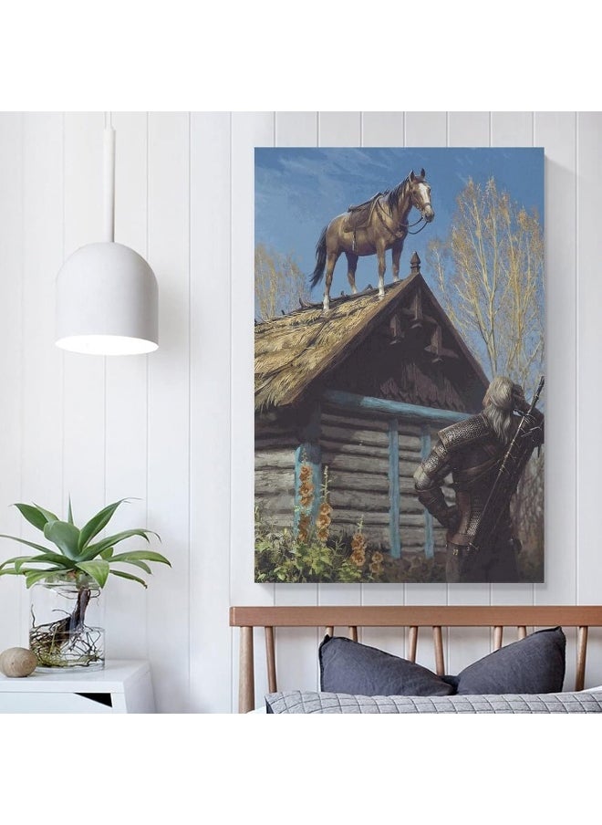 Home Trove - Xinyuelong The Witcher 3 Wild Hunt Poster Canvas Wall Art Painting Posters Decoration Room Decor Unframe 12X18Inch(30X45Cm) - Image 1