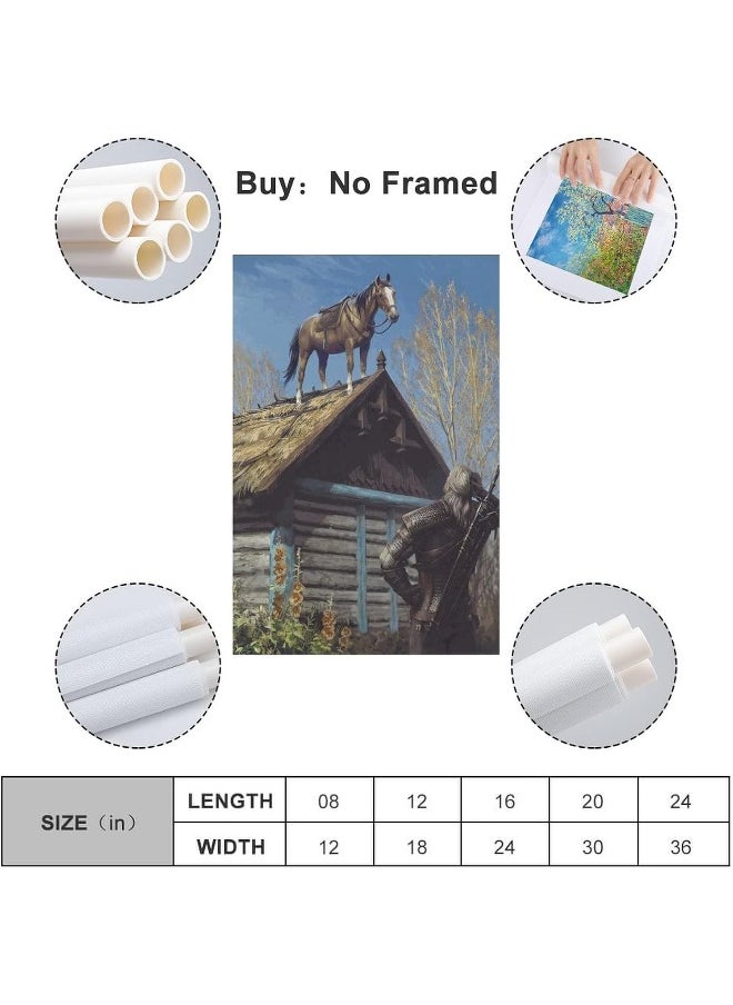 Home Trove - Xinyuelong The Witcher 3 Wild Hunt Poster Canvas Wall Art Painting Posters Decoration Room Decor Unframe 12X18Inch(30X45Cm) - Image 1