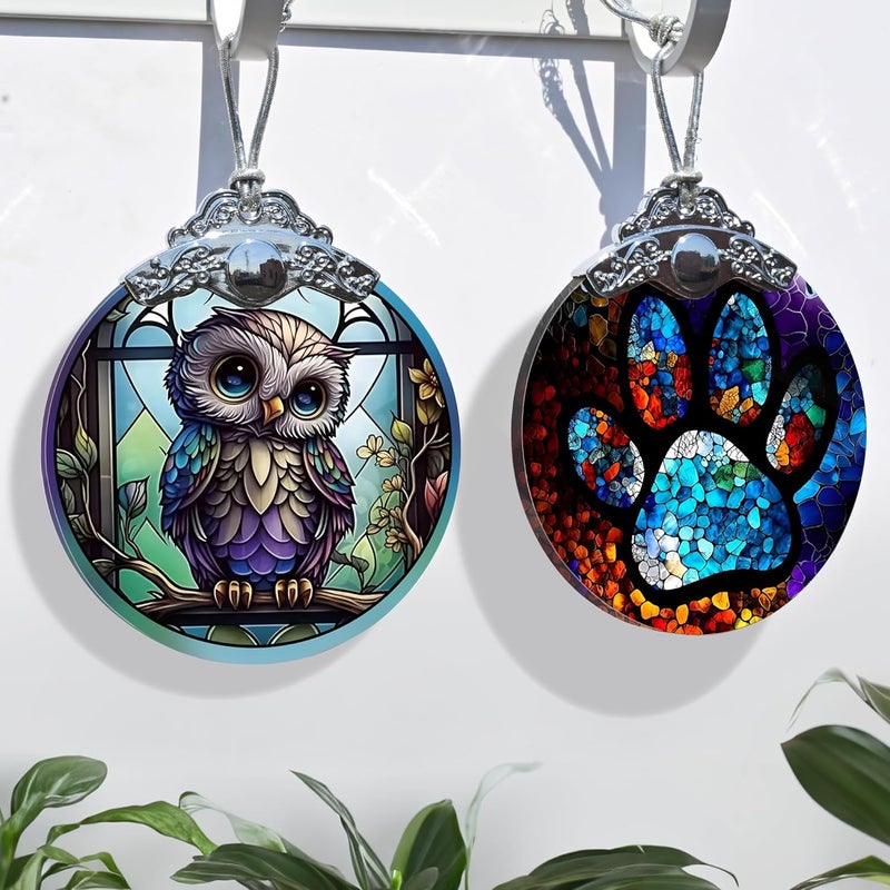 Jocidea Stained Glass Christmas Ornaments, Pet Ornaments for Christmas Tree, Christmas Tree Decor, Pet Lovers Gifts, Holiday Decor and Xmas Gifts Ideas - Image 4