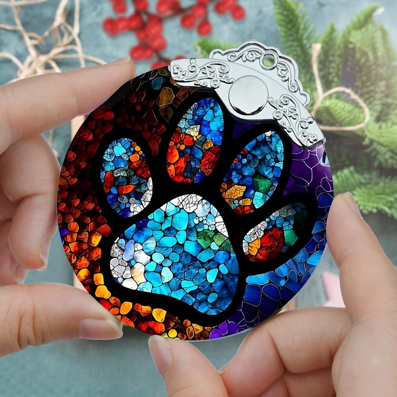 Jocidea Stained Glass Christmas Ornaments, Pet Ornaments for Christmas Tree, Christmas Tree Decor, Pet Lovers Gifts, Holiday Decor and Xmas Gifts Ideas - Image 3
