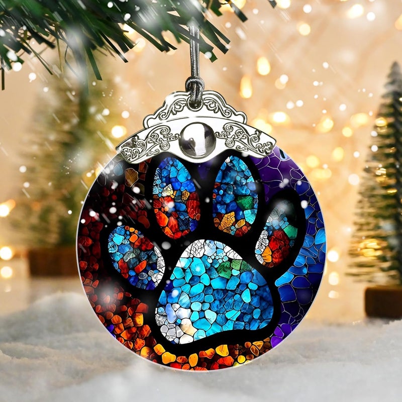 Jocidea Stained Glass Christmas Ornaments, Pet Ornaments for Christmas Tree, Christmas Tree Decor, Pet Lovers Gifts, Holiday Decor and Xmas Gifts Ideas - Image 5