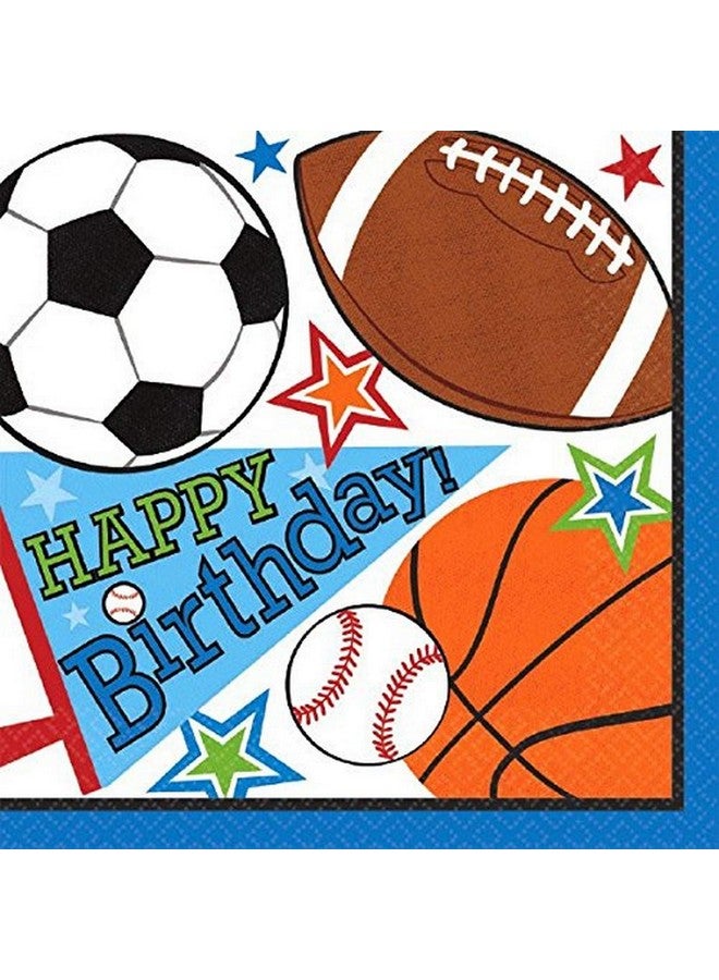 Amscan Luncheon Napkin ; Superstar Ball Sports Collection ; 6.5" X 6.5" ; 16 Pcs ; Birthday - Image 2