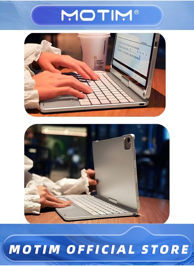 Magic Keyboard Case with Trackpad for iPad Pro 12.9 2021 2020 2018 Touchpad Keyboard Case with 360 Degree Rotation Backlit Pencil Holder