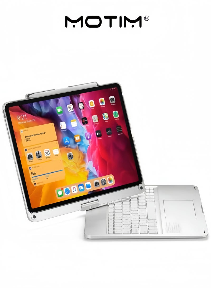 Motim Magic Keyboard Case with Trackpad for iPad Pro 12.9 2021 2020 2018 Touchpad Keyboard Case with 360 Degree Rotation Backlit Pencil Holder - Image 1