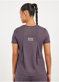 Styli Gymspire Edition - Label Text Print Mesh Insert Short Sleeve Top  - Image 5