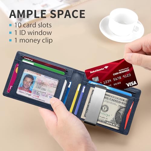 RUNBOX Slim Money Clip Wallets for Men and Teen Boys RFID Blocking 11 Card Holder Minimalist Small Leather Bifold Novelty Mens Wallet Front Pocket Gift Box - Image 3