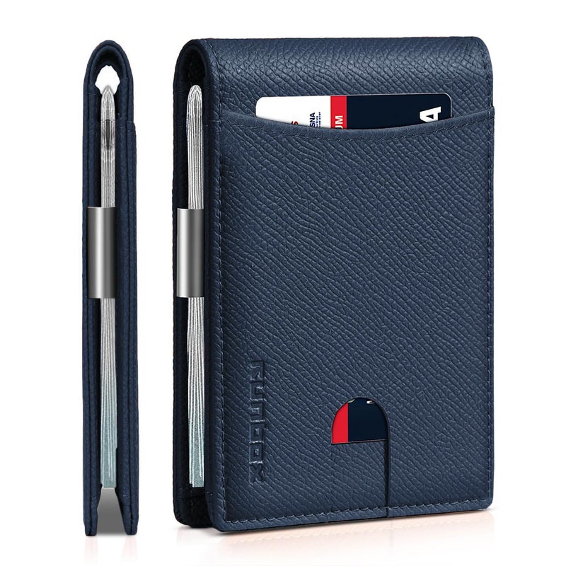 RUNBOX Slim Money Clip Wallets for Men and Teen Boys RFID Blocking 11 Card Holder Minimalist Small Leather Bifold Novelty Mens Wallet Front Pocket Gift Box - Image 2