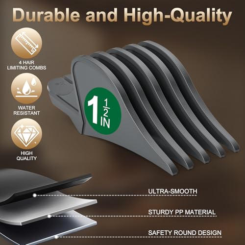 CR8GR8 Clipper Guards Set, 4 Pack 1.25", 1.5", 1.75", 2" Compatible with Most Wahl Clippers, Gray Replacement Guides - Image 5