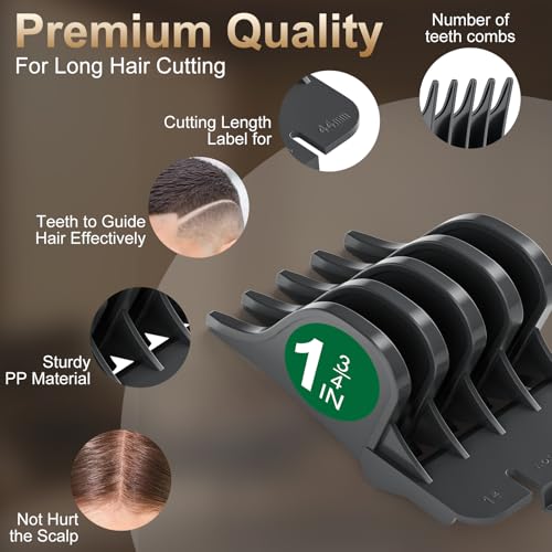 CR8GR8 Clipper Guards Set, 4 Pack 1.25", 1.5", 1.75", 2" Compatible with Most Wahl Clippers, Gray Replacement Guides - Image 2
