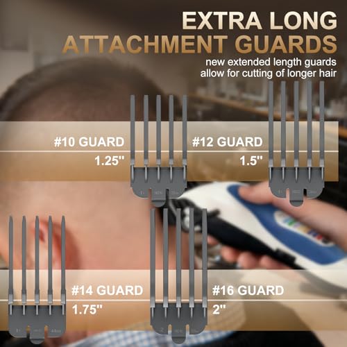 CR8GR8 Clipper Guards Set, 4 Pack 1.25", 1.5", 1.75", 2" Compatible with Most Wahl Clippers, Gray Replacement Guides - Image 4