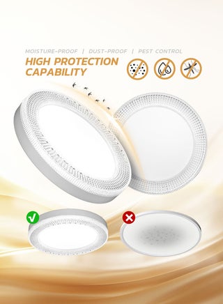 24W Round Crystal LED Ceiling Light, 18cm Flush Mount Lamp, 3-Color Temperature (3000K/4000K/6500K), Flicker-Free with E27 Adapter for Home & Office - view 4