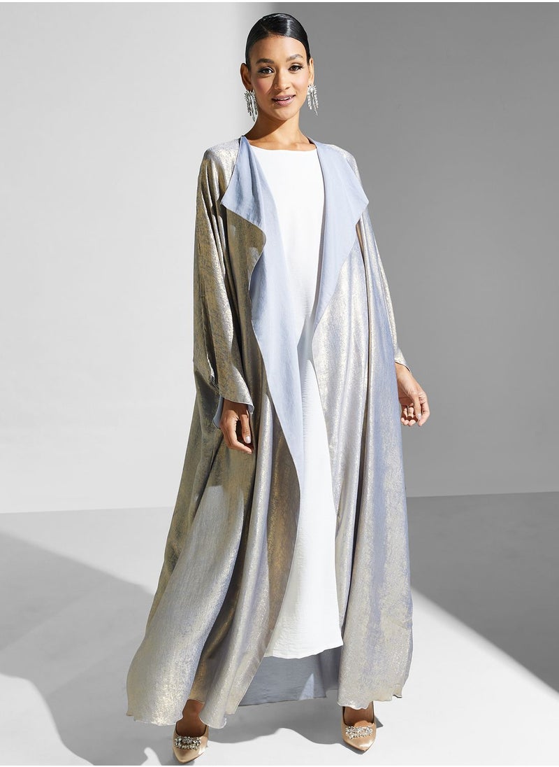 Khizana - Shimmer Open Front Abaya - Image 1