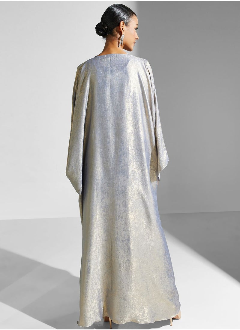 Khizana - Shimmer Open Front Abaya - Image 1