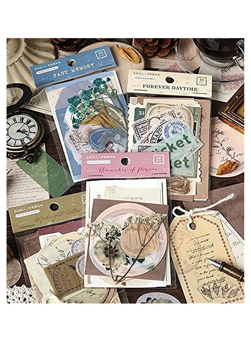 Vintage Journal Stickers 120 Pcs Antique Scrapbooking Supplies for Art DIY Crafts Planners Bullet Journals