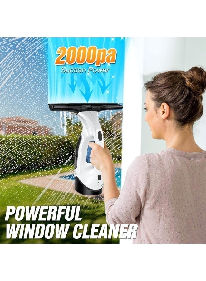 WALALLA Window Vacuum Squeegee Cordless, Electric Window Cleaner Tool Set with Detachable Water Tank & Spray Bottle, 2KPa Powerful Suction Glass Vacuum for Mirror, Car Windshield, Tiles - Image 4