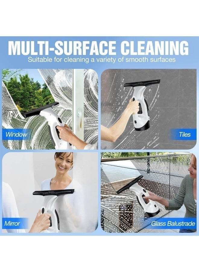 WALALLA Window Vacuum Squeegee Cordless, Electric Window Cleaner Tool Set with Detachable Water Tank & Spray Bottle, 2KPa Powerful Suction Glass Vacuum for Mirror, Car Windshield, Tiles - Image 2