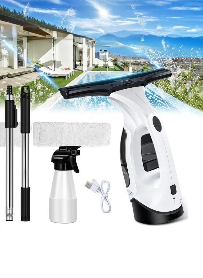 WALALLA Window Vacuum Squeegee Cordless, Electric Window Cleaner Tool Set with Detachable Water Tank & Spray Bottle, 2KPa Powerful Suction Glass Vacuum for Mirror, Car Windshield, Tiles - Image 1