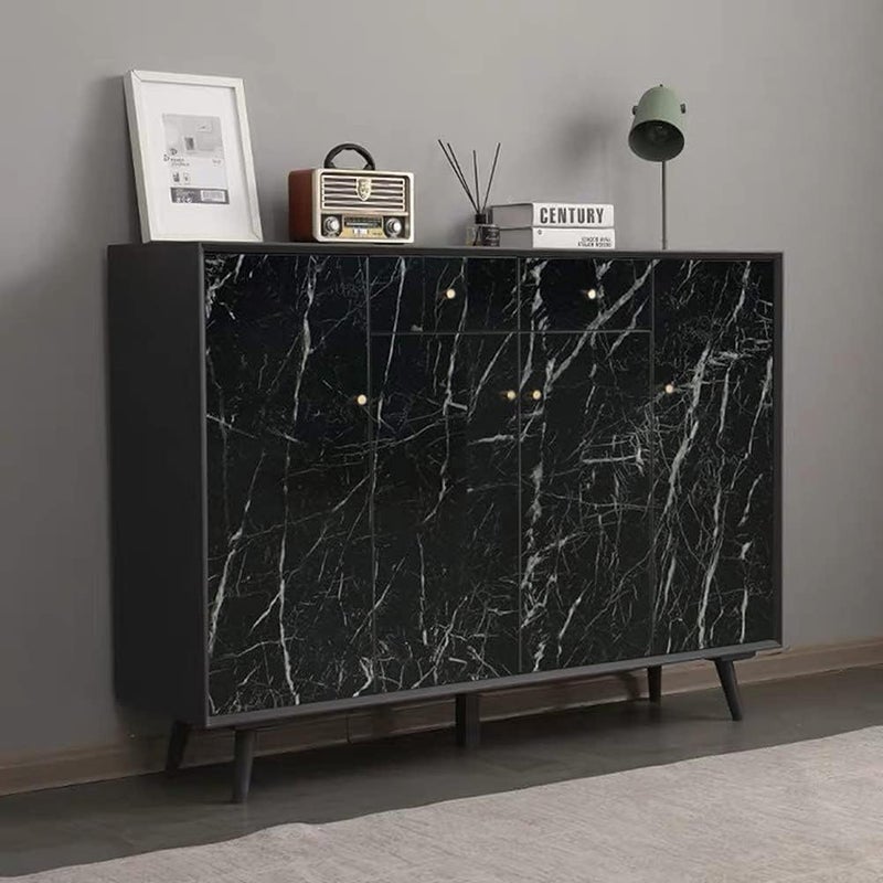 D-Fix ورق جدران رخام قابل للإزالة واللصق لتزيين المنزل، ملصقات جدارية ذاتية اللصق مقاومة للماء للمطبخ، الحمام، غرفة المعيشة – ورق جدران (60X200 سم (أسود) - Image 3