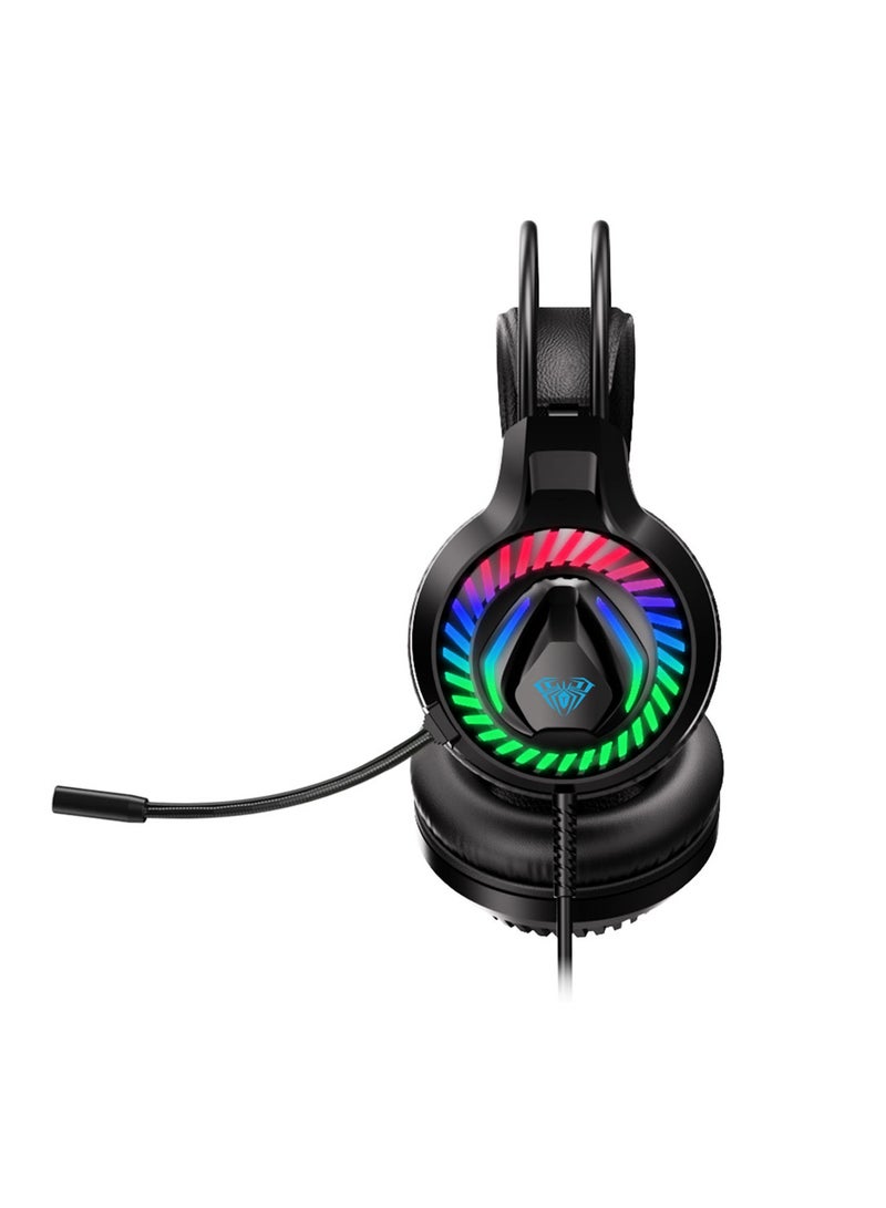 AULA S605 Wired RGB Gaming Headphones with Mic – 7.1 Surround Sound, Noise-Canceling Microphone, LED Light, Over-Ear Headset for PC, PS4, PS5 & Laptop - Image 5