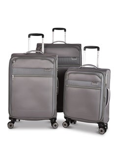 MAGELLAN Magellan Fabric Luggage Trolley Travel Bag 3Pc Set Size 20/24/28 Inch Grey  - Image 1