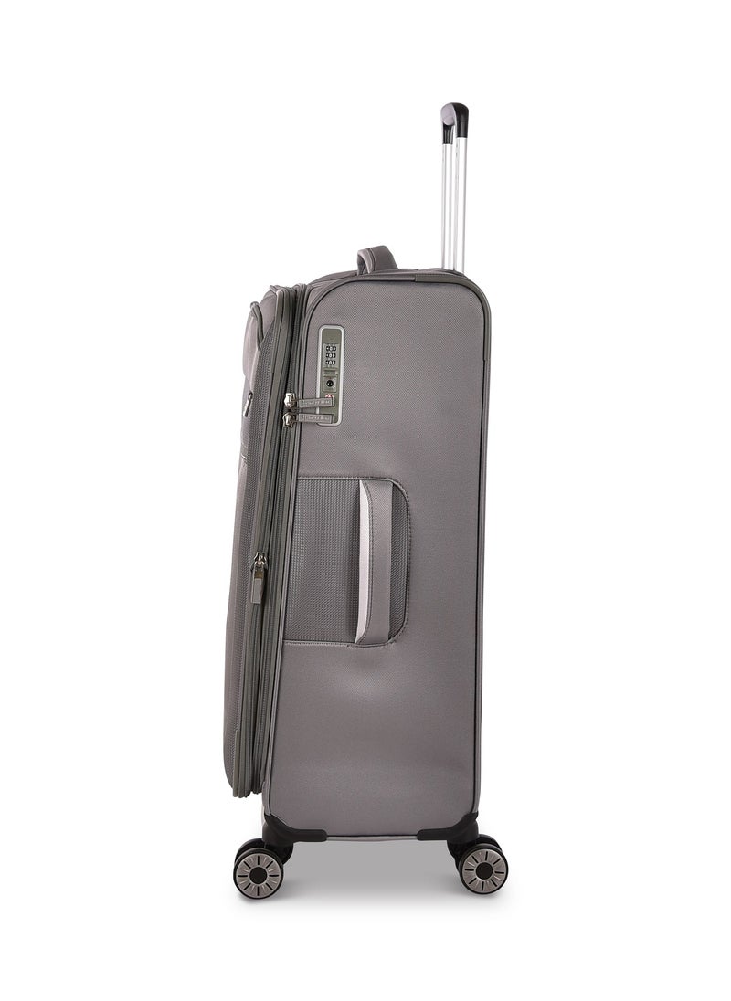 MAGELLAN Magellan Fabric Luggage Trolley Travel Bag 3Pc Set Size 20/24/28 Inch Grey  - Image 5
