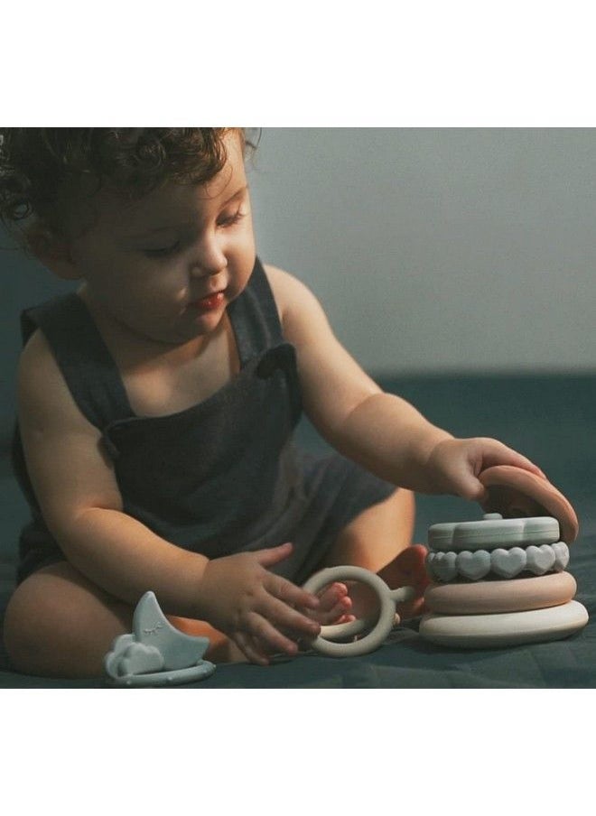 Stacks Of Circles Soft Teething Toy Educational Learning Stacking Ring Toys For Babies, 7 Piece Set  - Image 5
