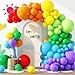 RUBFAC Rainbow Balloon Arch Kit 129pcs Different Sizes Pack of 18 12 10 5 Inch Latex Colorful Balloons Garland for Birthday Party Decorations - Image 2