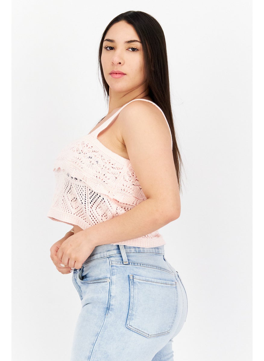 Women Square Neck Sleeveless Crochet Crop Top, Pink - pzsku/Z75DD467117969582B98AZ/45/_/1739715441/16cf50a7-80af-484d-b32c-27683d9936f3