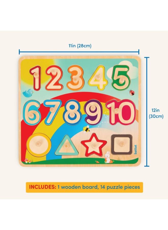 B. Toys B.toys Wooden Number & Shapes Puzzle - Image 3
