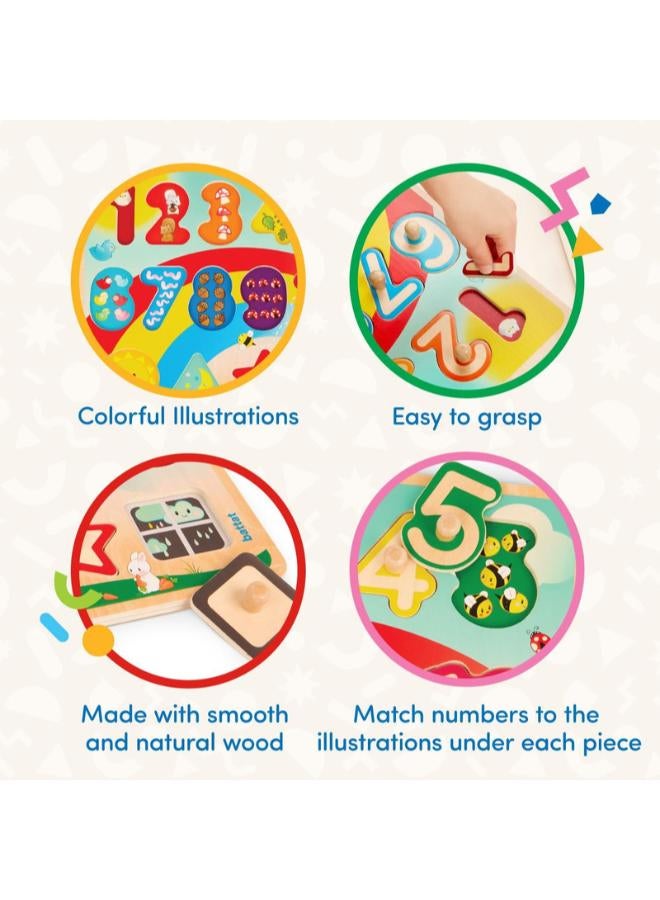 B. Toys B.toys Wooden Number & Shapes Puzzle - Image 2
