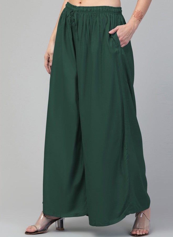 Trend Level Mid-Rise Flared Fit Palazzos - Image 1