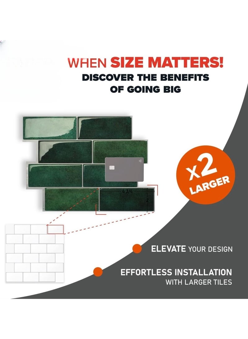 5PCS-Peel and Stick Backsplash 3D Adhesive Peel and Stick Tile Backsplash for Kitchen, Bathroom, Wall Tile - Image 2