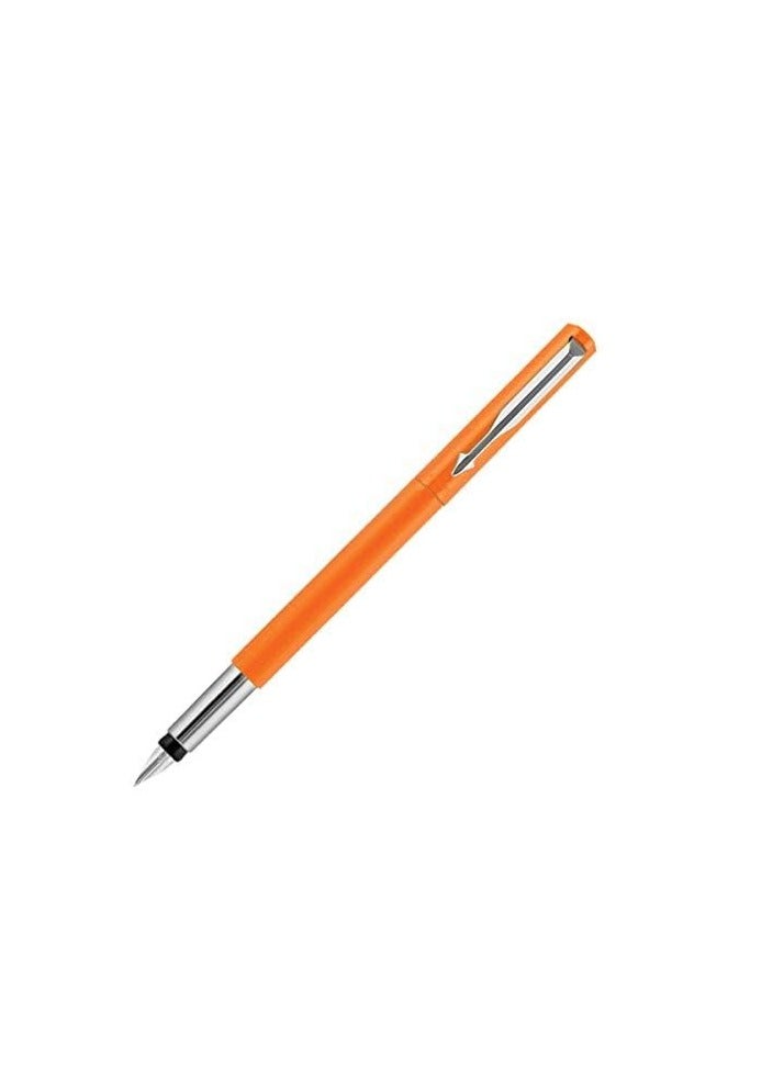 باركر قلم حبر باركر فيكتور قياسي بطرف كروم رفيع (سن رفيع) | لون برتقالي مع ثلاث خراطيش حبر | هدية لرواد الأعمال | قلم رائد للمحترفين - Image 3