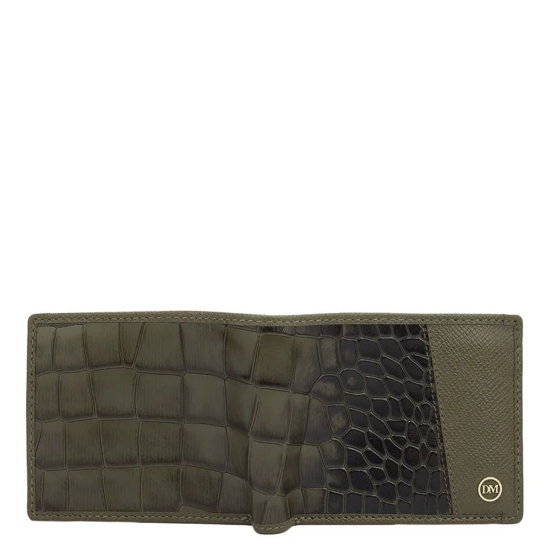Da Milano  Military Green Bifold Leather Mens Wallet for Men | Best Price UAE