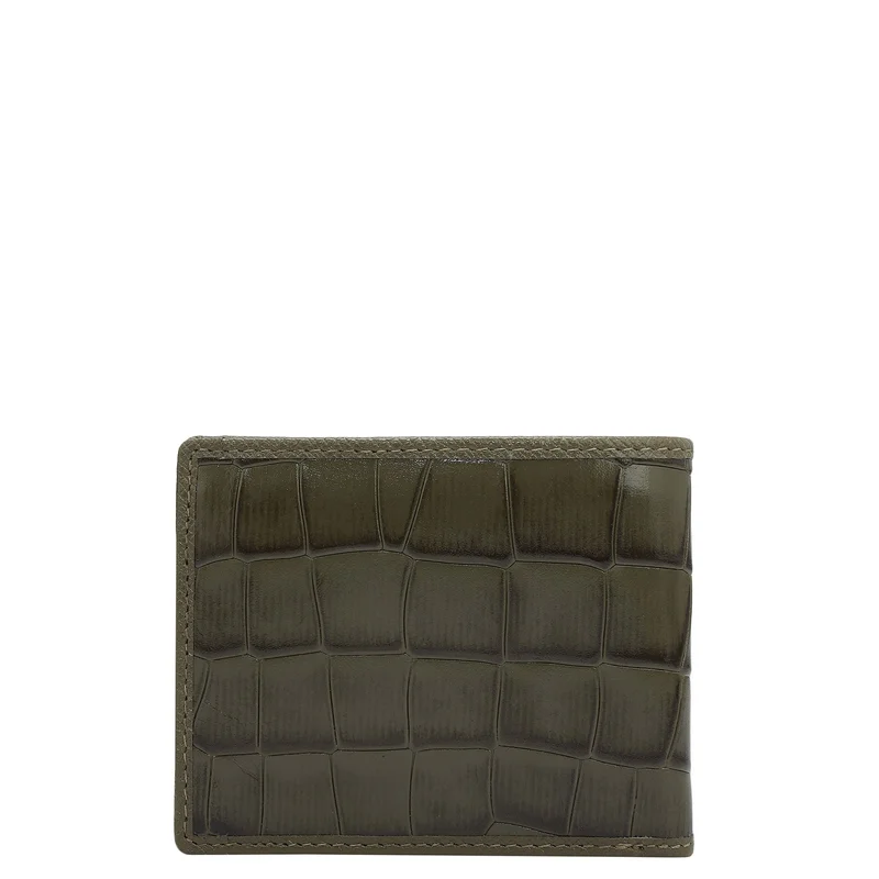 Da Milano  Military Green Bifold Leather Mens Wallet for Men | Best Price UAE