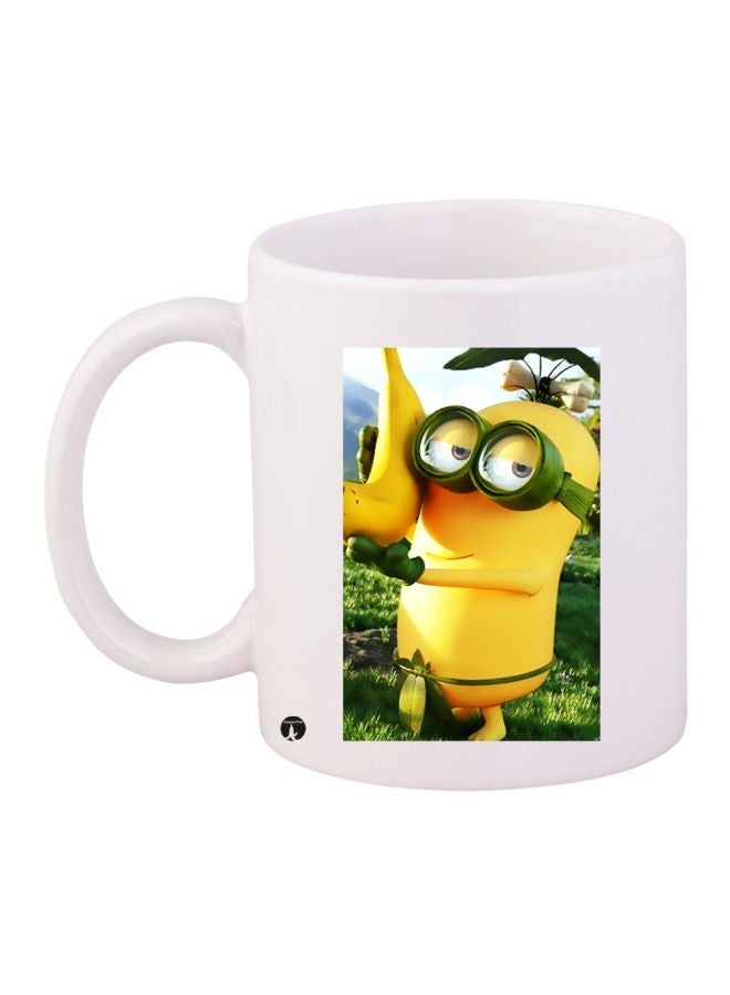 Minion Printed Coffee Mug White/Yellow/Green 11ounce
