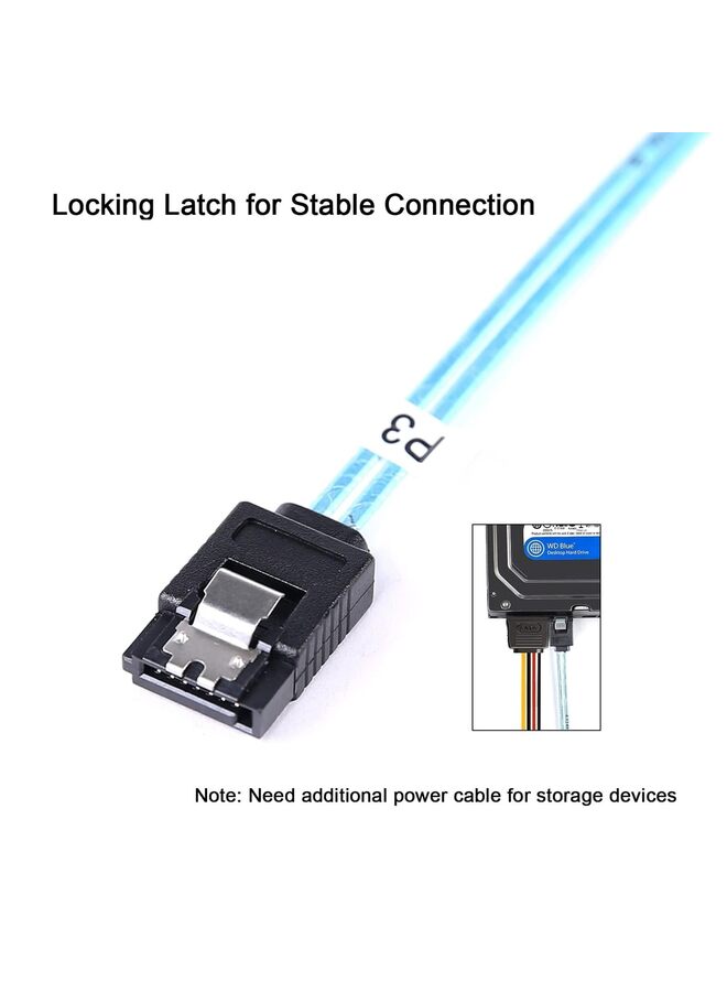 مجموعة كابلات SATA-III بطول 1 متر، 6 قطع/مجموعة - كابلات SATA 6 جيجابت في الثانية، كابل SATA أنثى 7 سنون بديل لجهاز كمبيوتر Bitcoin - محرك أقراص DVD ومحرك أقراص صلبة Raid ومحرك أقراص صلبة SSD - Image 3