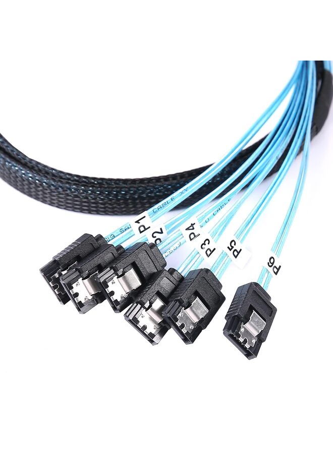 مجموعة كابلات SATA-III بطول 1 متر، 6 قطع/مجموعة - كابلات SATA 6 جيجابت في الثانية، كابل SATA أنثى 7 سنون بديل لجهاز كمبيوتر Bitcoin - محرك أقراص DVD ومحرك أقراص صلبة Raid ومحرك أقراص صلبة SSD - Image 5