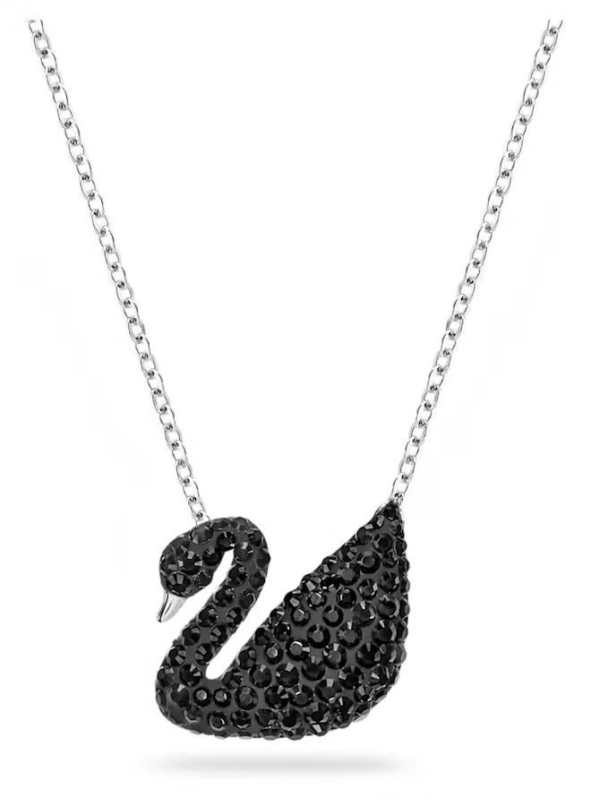 سوار قلادة نسائية من سواروفسكي أيقونيك سوان باللون الأسود والفضة رقم 5347329 - Image 1