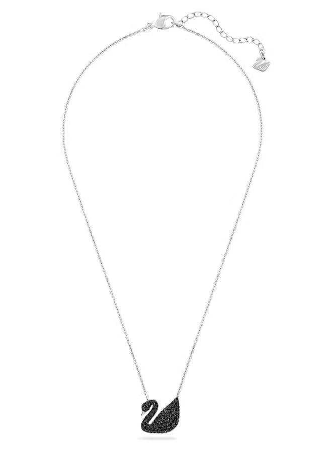 سوار قلادة نسائية من سواروفسكي أيقونيك سوان باللون الأسود والفضة رقم 5347329 - Image 3
