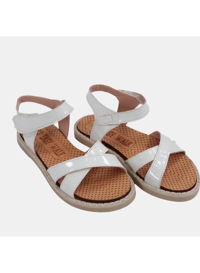 EASY Girls Leather Sandals – Soft Colors - Image 1