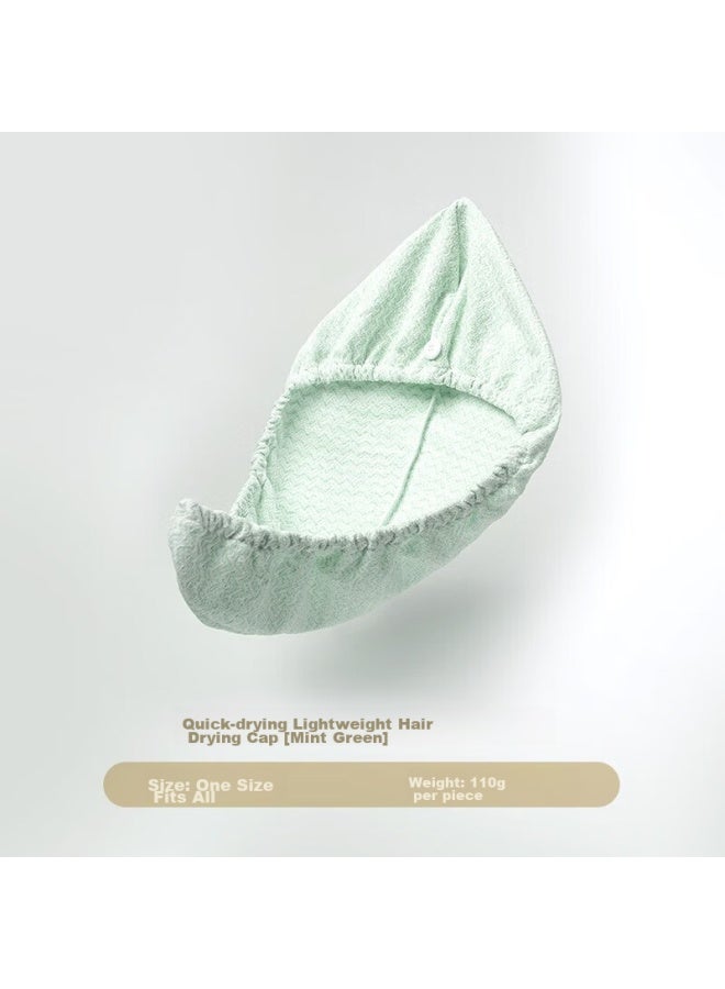Uchino Quick-drying Hair Towel, Absorbent, Lightweight, Hair Drying Cap, Shower Cap, Hair Wiping Towel, Hair Protection Headband, Mint Green - Image 1