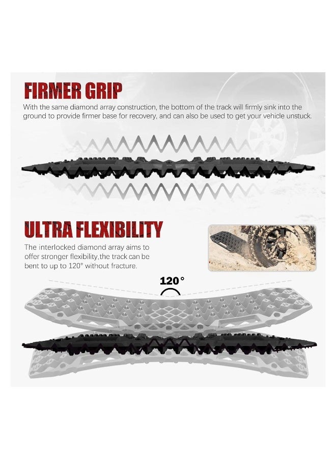 Generic - Off-Road Board, Anti Sinking Plate Traction Boards with Jack Base, 1 Pair Recovery Tracks 4X4 car Truck Tire Traction Mat with Bag -Sand, Mud, Snow Ladder Ramps (Black) - Image 1